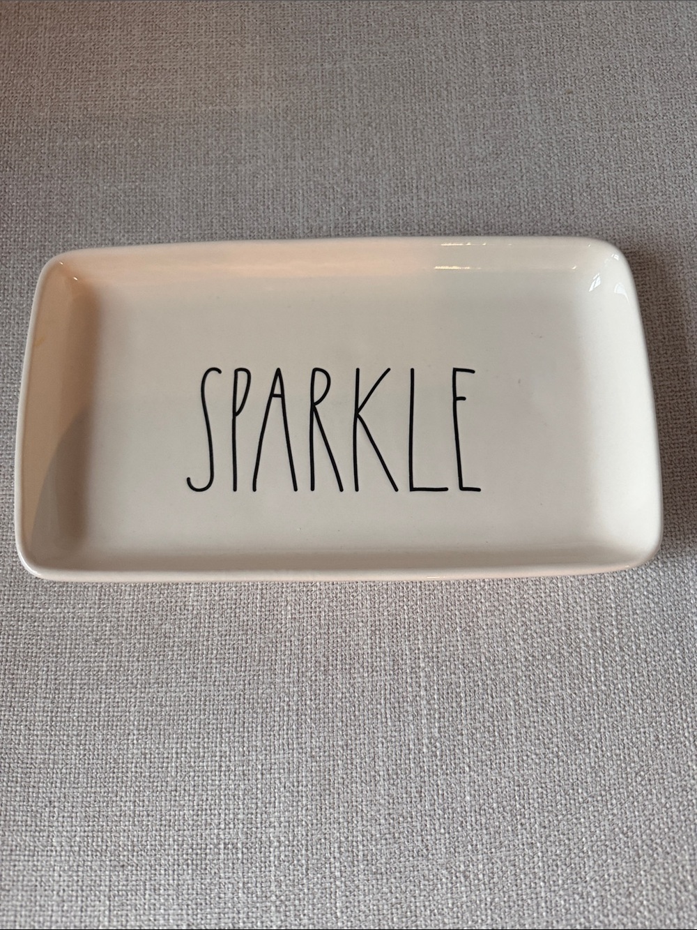 Rae Dunn Cream Ceramic Rectangular Tray